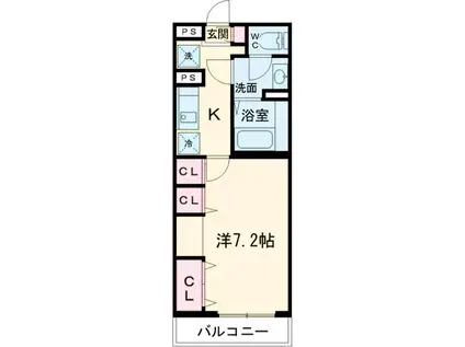 グレイス堀之内(1K/2階)の間取り写真