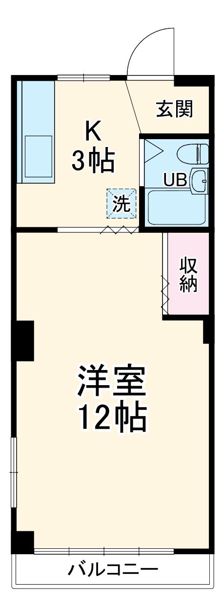 アイパレス湘南(1K/3階)の間取り写真
