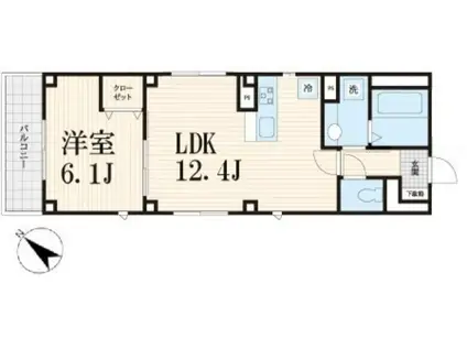 サンアンドグリーンテラス(1LDK/5階)の間取り写真