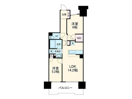 ライオンズ相模原ライズフォート(1LDK/7階)の間取り写真