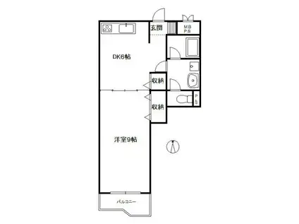 ハレクラニ2(1DK/5階)の間取り写真