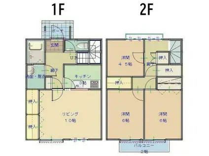 メゾン中楯(3LDK)の間取り写真