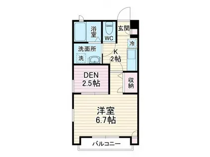 ブランカ ブランB(1K/1階)の間取り写真