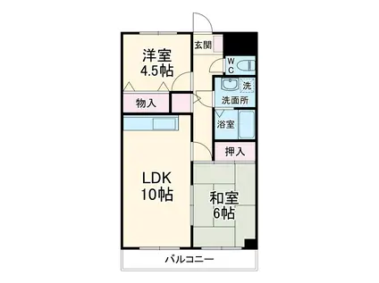 第一寿マンション(2LDK/4階)の間取り写真