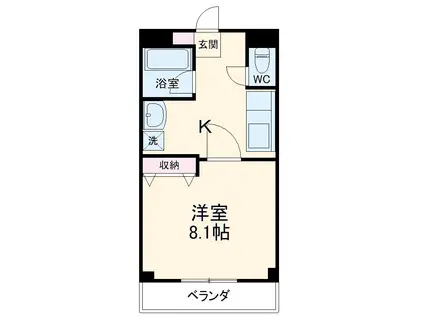 サンヒルズ2(1K/3階)の間取り写真