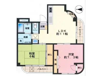 TMライトハウス(2LDK/4階)の間取り写真