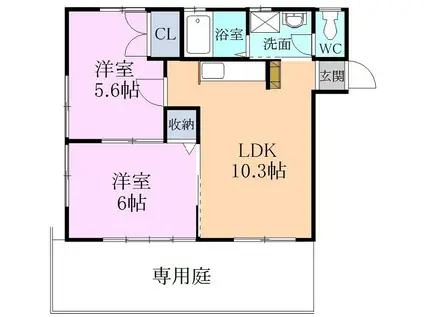 コーポITO(2LDK/2階)の間取り写真