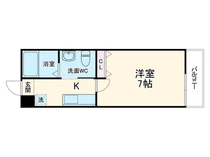 フォルビート五条(1K/2階)の間取り写真