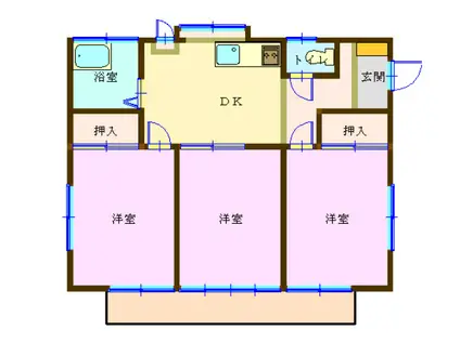 総武・中央緩行線 新検見川駅 徒歩12分 1階建 築46年(3DK)の間取り写真