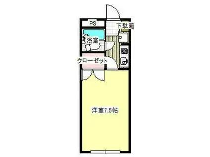 ベルメゾンクロスB棟(1K/2階)の間取り写真