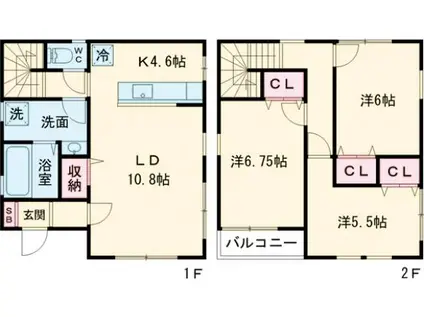 常磐線 龍ケ崎市駅 徒歩29分 2階建 築11年(3LDK)の間取り写真
