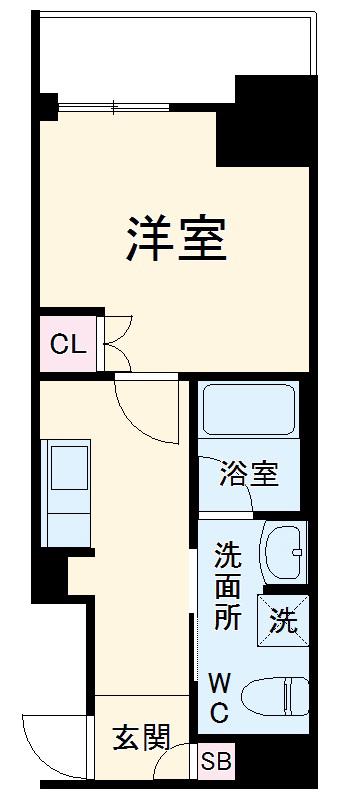 GRANDREVE横濱1(1K/4階)の間取り写真
