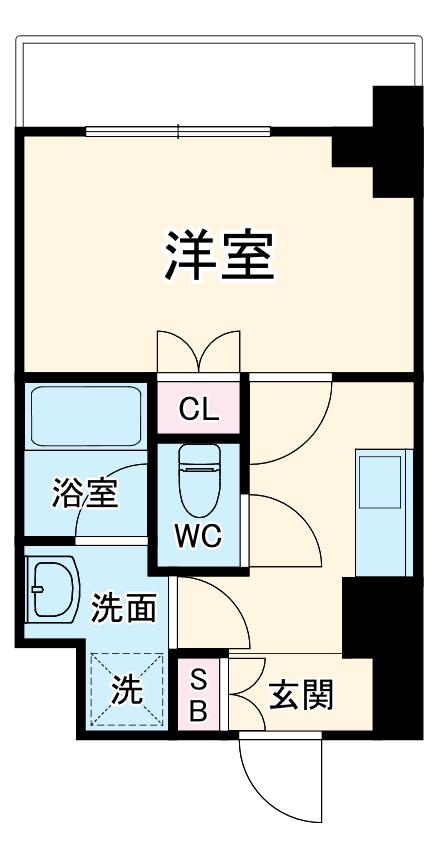GRANDREVE横濱2(1K/2階)の間取り写真