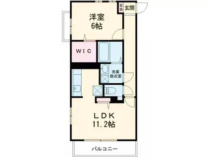 アミクール日野(1LDK/1階)の間取り写真
