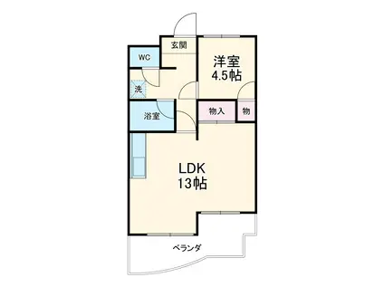 ミヨシビル(1LDK/3階)の間取り写真