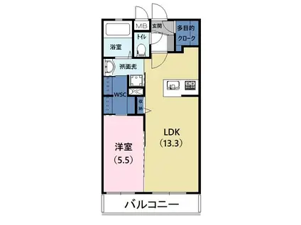 リザイアK(1LDK/4階)の間取り写真