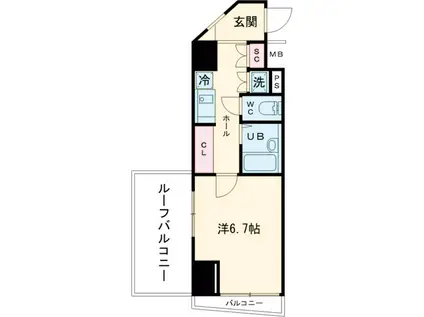 プレール・ドゥーク練馬ノースCITY LA(1K/4階)の間取り写真