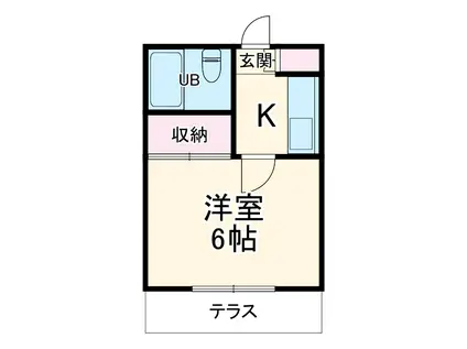 ベルメゾンはた野(ワンルーム/2階)の間取り写真