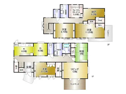 東急田園都市線 鷺沼駅 徒歩7分 2階建 築21年(4SLDK)の間取り写真