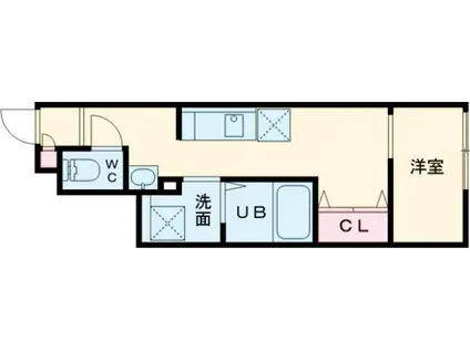ソルナクレイシア桜新町Ⅱ(1DK/1階)の間取り写真