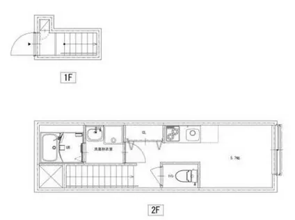 ソルナクレイシア桜新町Ⅱ(ワンルーム/2階)の間取り写真
