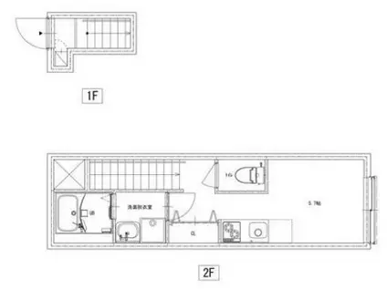 ソルナクレイシア桜新町Ⅱ(ワンルーム/2階)の間取り写真