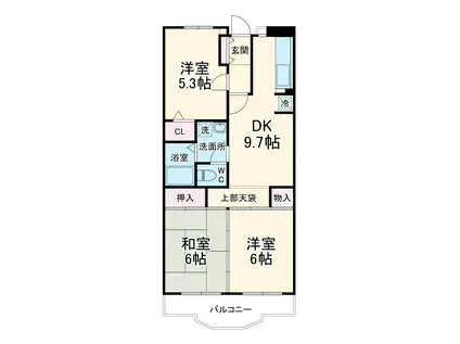 ベルデュール湘南太平台(3DK/3階)の間取り写真