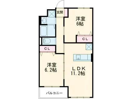 LIVER(2LDK/3階)の間取り写真