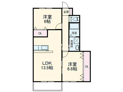 ネクステージルミエール(2LDK/1階)の間取り写真