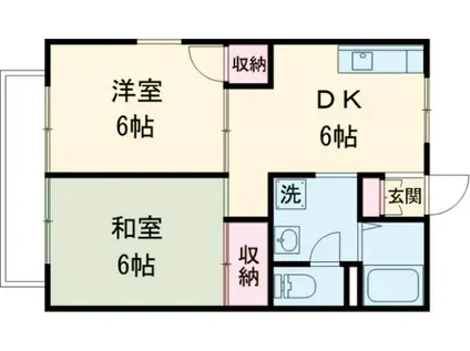 シャトーグリシン(2DK/2階)の間取り写真