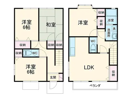 メゾンラフィーネ江原台A(4LDK/1階)の間取り写真