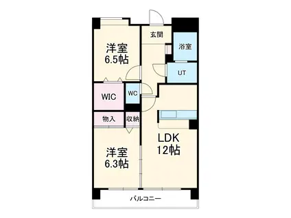 ベルコリーヌ浄水(2LDK/2階)の間取り写真