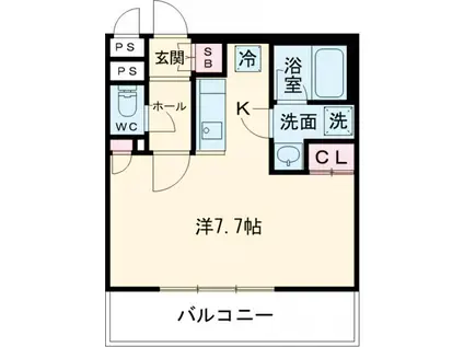 ル・ボワ武蔵境(1K/3階)の間取り写真