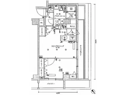 スカイコートパレス西巣鴨(1K/7階)の間取り写真