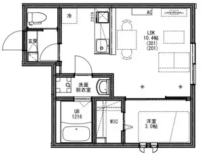 KEIAI RESIDENCE 西八王子Ⅳ(1LDK/2階)の間取り写真