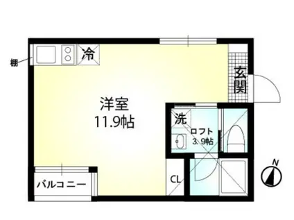 ALLIER N棟(ワンルーム/2階)の間取り写真