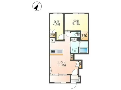 グランデ壱番館(2LDK/1階)の間取り写真