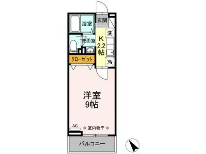 レジデンス甲州街道Ⅰ(1K/3階)の間取り写真