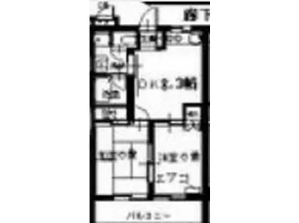 梅田ビル(2DK/3階)の間取り写真