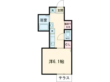 GREEN TIES 上井草(1K/1階)の間取り写真