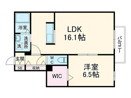 ヴィラリリオ(1LDK/1階)の間取り写真