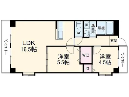 KTハウス(2LDK/4階)の間取り写真