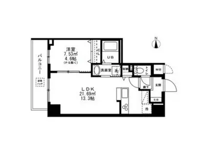 東武伊勢崎・大師線 草加駅 徒歩12分 10階建 築1年(1LDK/8階)の間取り写真