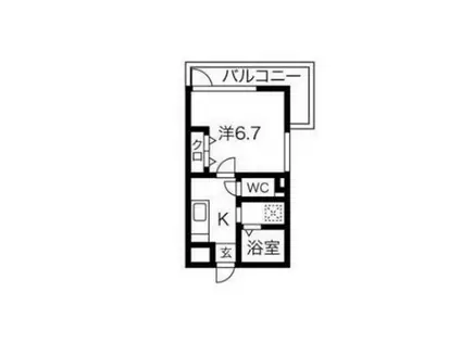メゾンK(1K/2階)の間取り写真