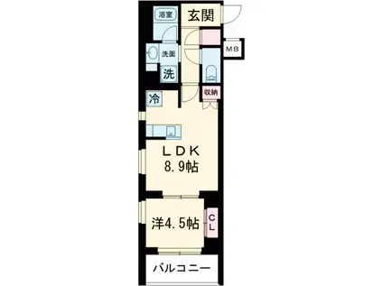 BRILLIA IST 洗足池の杜(1LDK/2階)の間取り写真