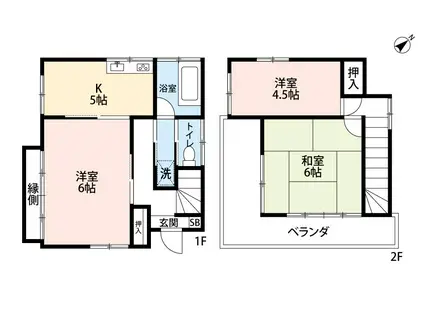千代田・常磐緩行線 北松戸駅 徒歩17分 2階建 築54年(3DK)の間取り写真