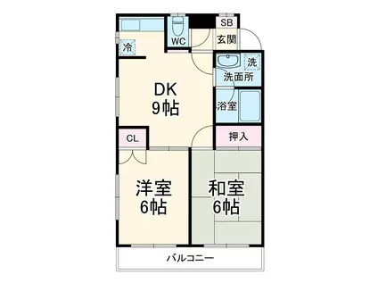 グローガーデンⅠ(2DK/1階)の間取り写真