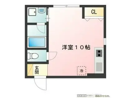 カーサS(ワンルーム/1階)の間取り写真