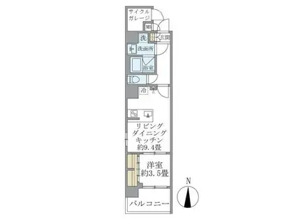 DS VARIE三ノ輪レジデンス(1LDK/4階)の間取り写真