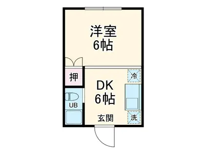 カーサミハルI(1K/3階)の間取り写真